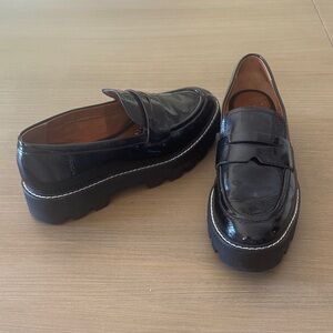Franco Sarto Glossy Black Loafers